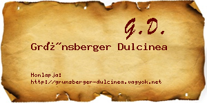 Grünsberger Dulcinea névjegykártya